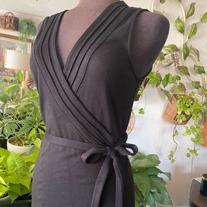 Black Sleeveless Wrap Dress by Athleta